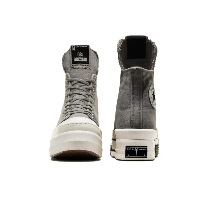 Chuck 70 Rick Owens X Drkshdw Dbl Drkstar Converse High 'Washed Canvas Pack Concrete'-2
