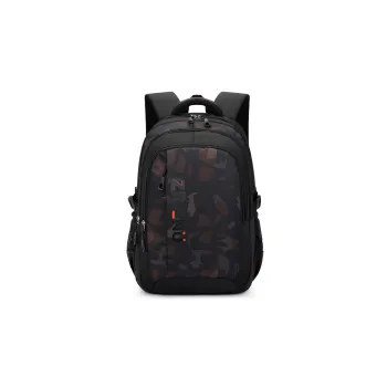 Natural Fish Oxford Backpack Regular Brown Dark Blue Gray