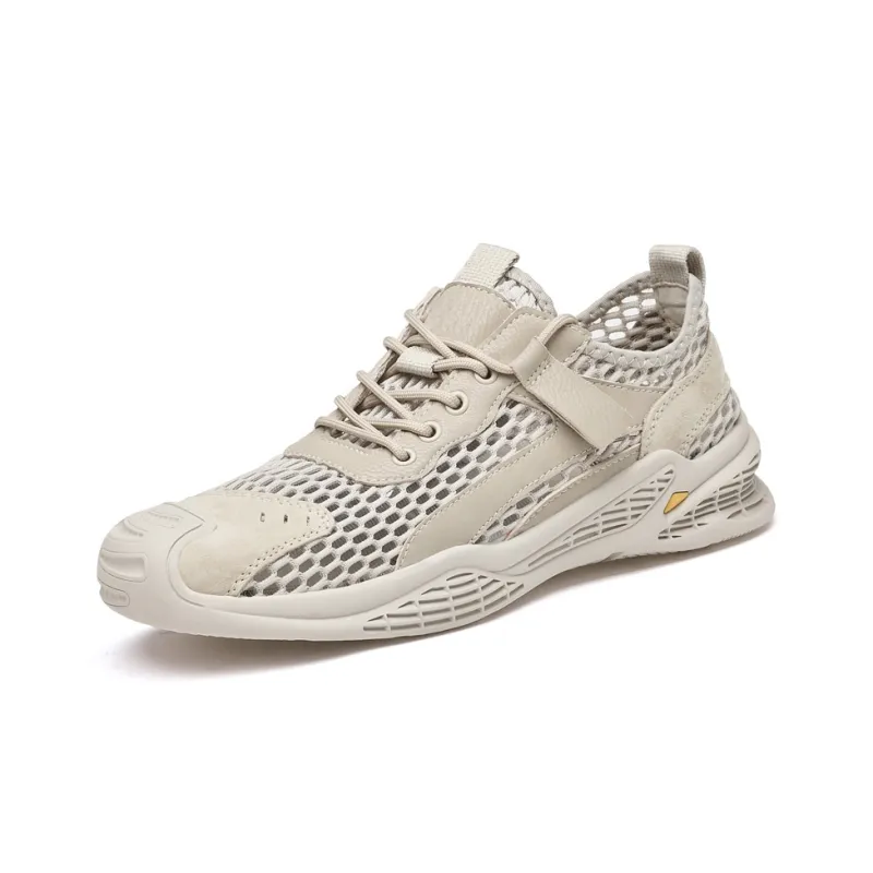 Abango Casual Shoes Men Low Top Beige/Blue-1
