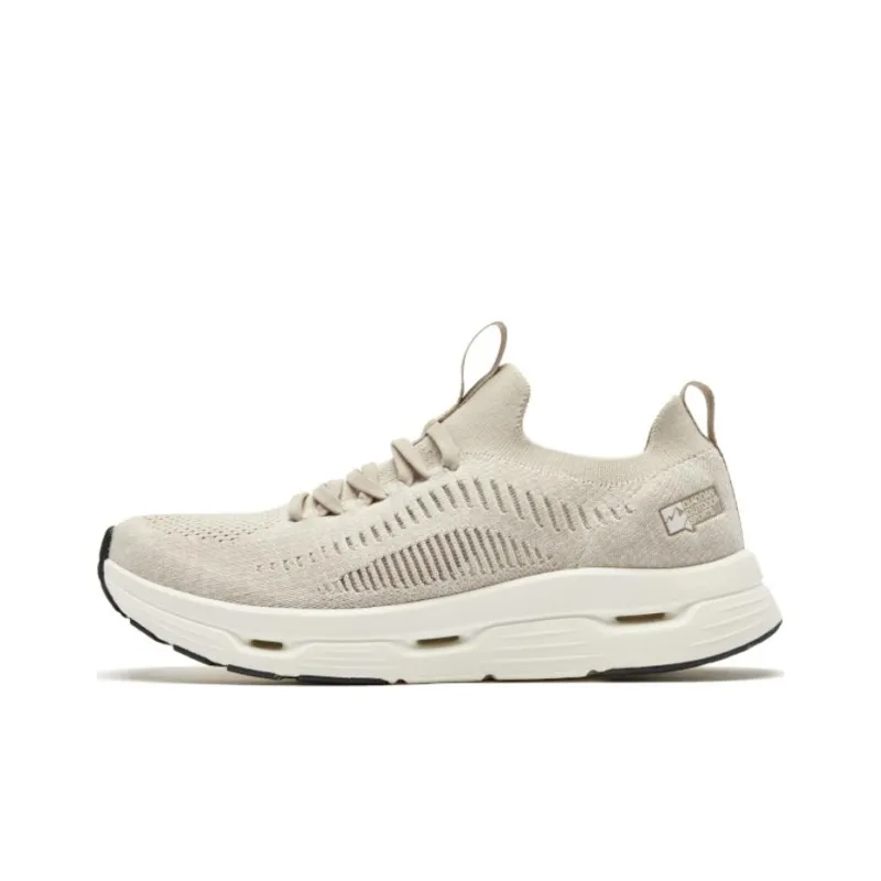 QIAODAN Shock Absorbers Slip Resistant Breathable Low Top Running Shoes Men's Beige-0