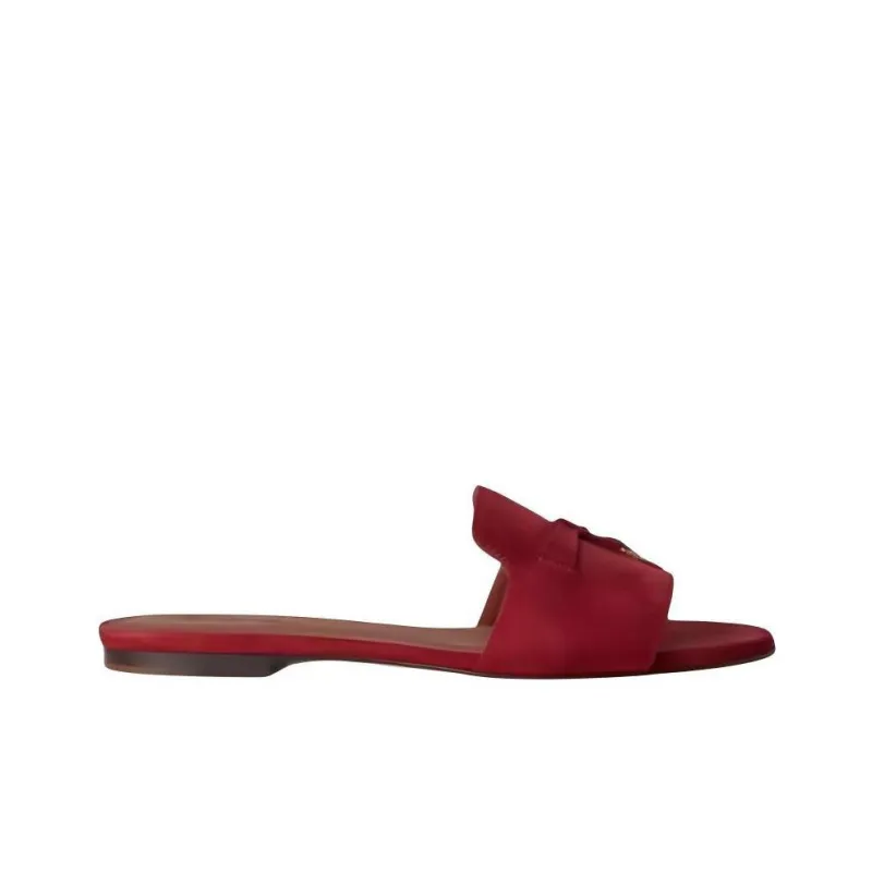 Loro Piana Slide Slippers Women's Red-1