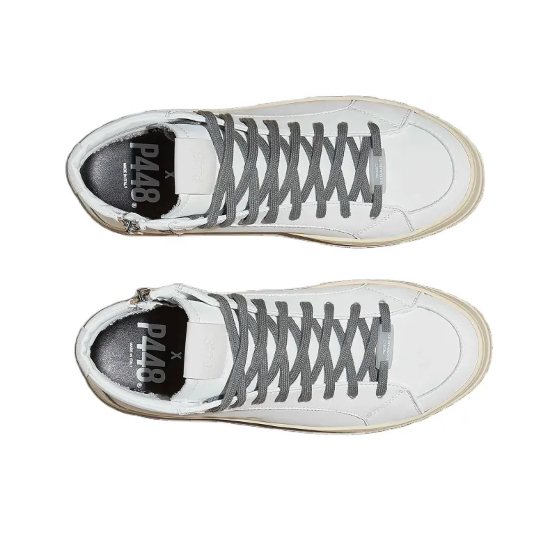 P448 Mid-Top Skateboard Shoes Men's White-2
