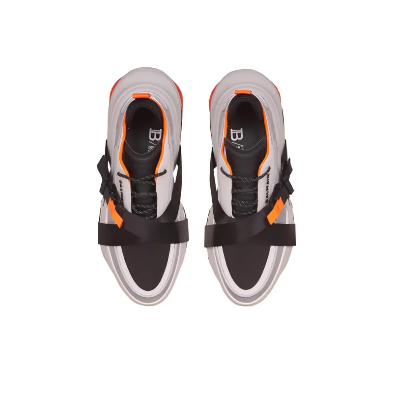 BALMAIN B Bold Abrasion Resistant Low Top Casual Shoes Men's Black Gray Orange-3