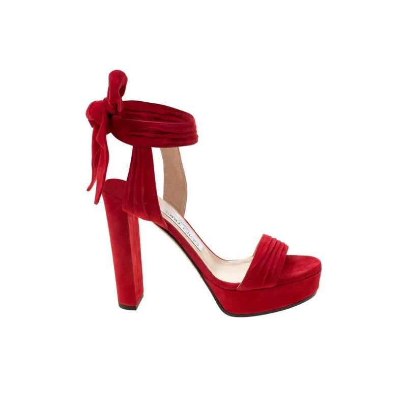 Jimmy Choo Kaytrin Strap Sandals 12cm Women's Red-1