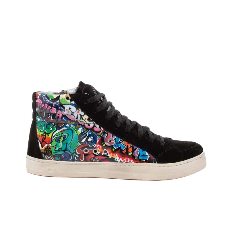 P448 High-Top Skateboard Shoes Women's Black-1