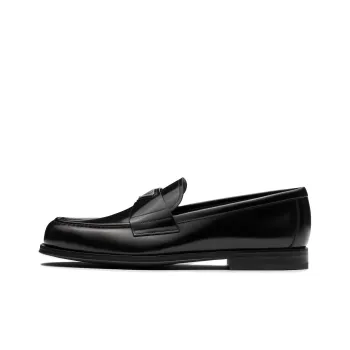 PRADA Triangle logo Brushed leather Loafers
