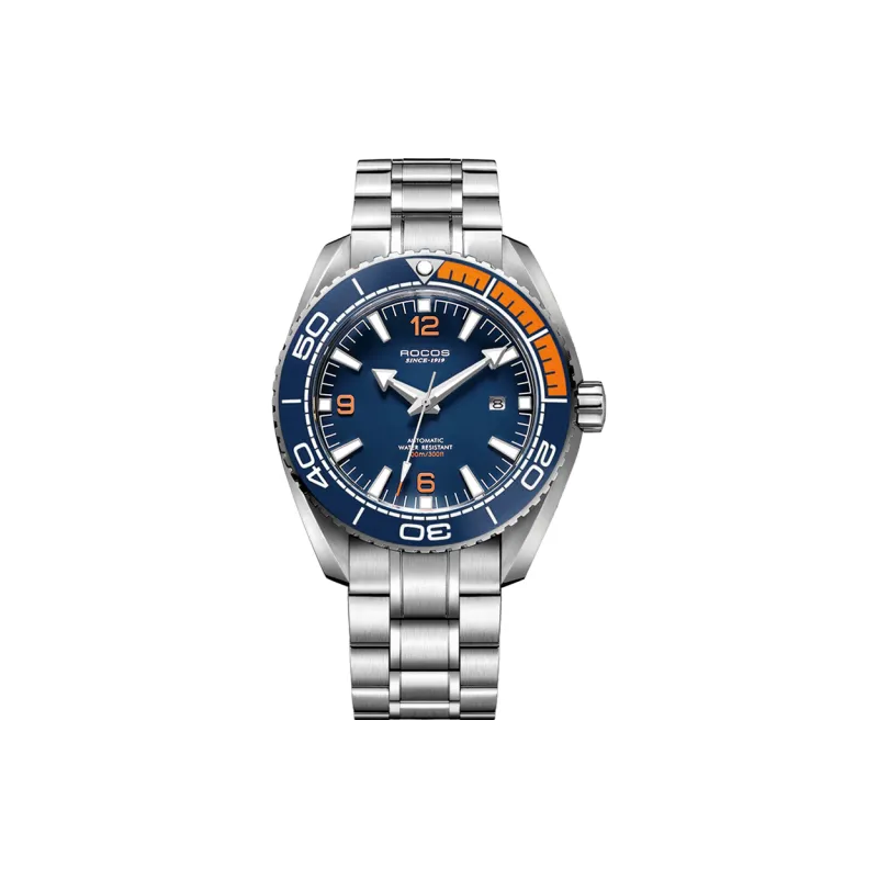 ROCOS Wind Style Collection Automatic Mechanical Movement Silicone Strap Watch Men's Watches Silver Dial-26