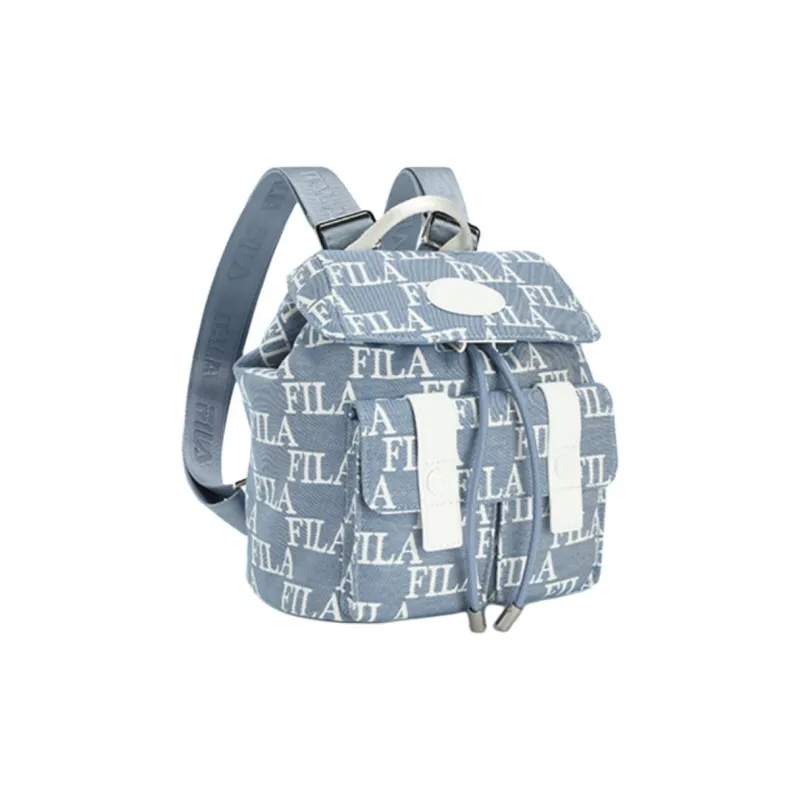 FILA Fabric, Polyurethane, Synthetic Leather Backpack Extra Small Women's Blue White-2