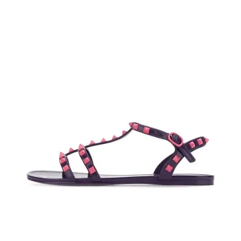 Valentino Garavani Rockstud Ankle Strap Sandals Purple Pink Women's