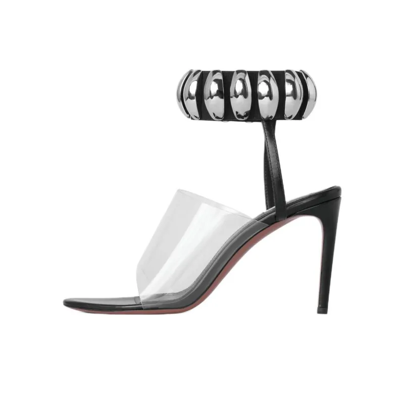 Alaia Strap Sandals 9cm Women's Black-0