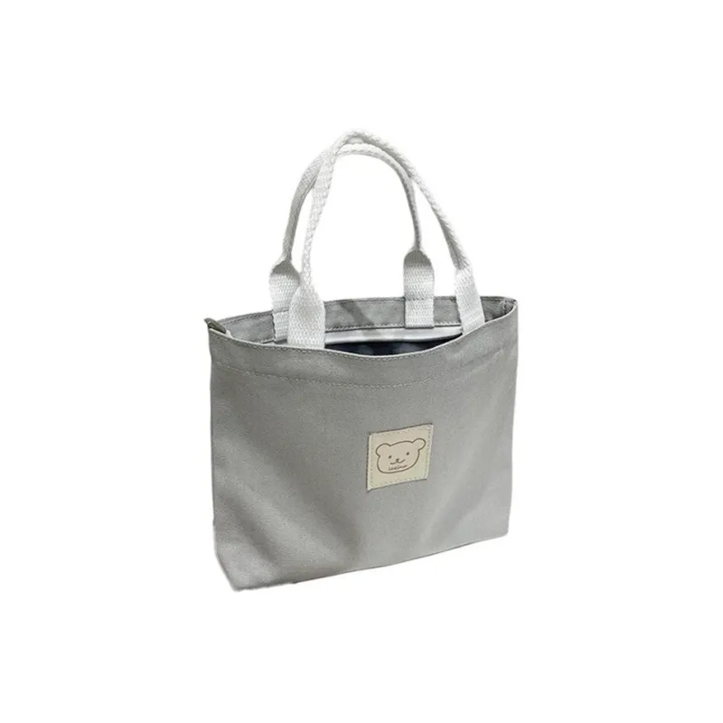 RKM Canvas Canvas Bag Handbags Medium Size Unisex Black White Khaki Light Gray-1