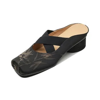 Echo&yolo Rubber Sole Quiet Abrasion-Resistant Slip-Resistant Wrap-toe Slippers Women's