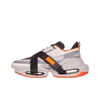 BALMAIN B Bold Abrasion Resistant Low Top Casual Shoes Men's Black Gray Orange
