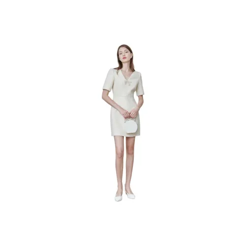 Caroline Short-Sleeved Dresses Women's Off White