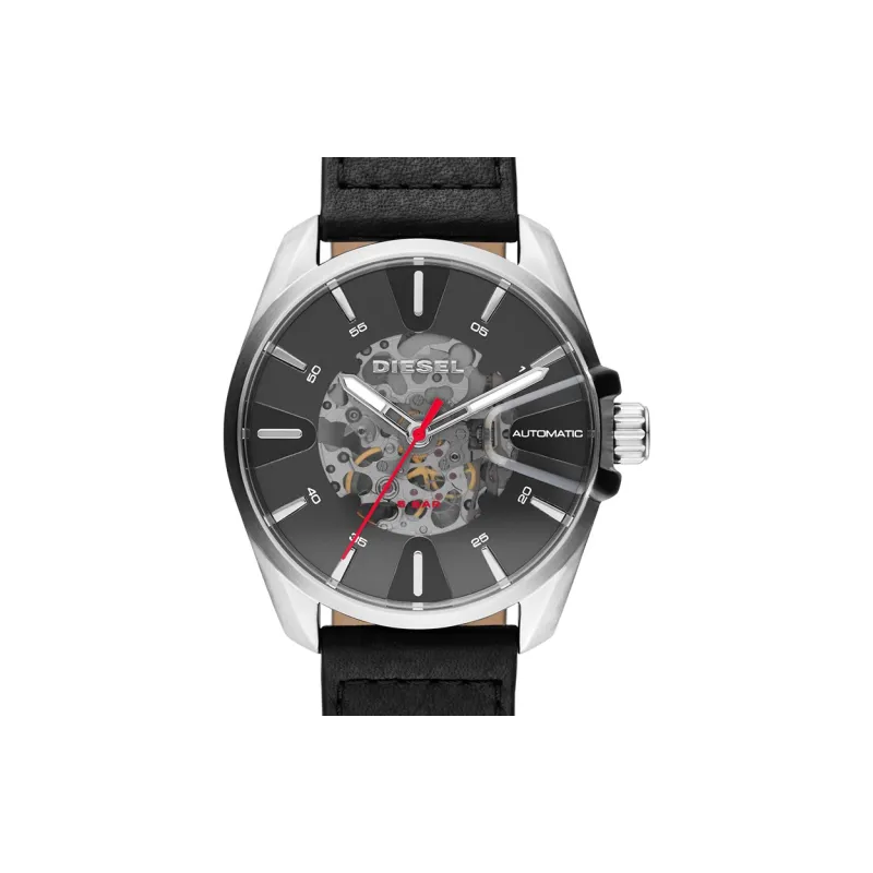 DIESEL Wrist Watch Mechanical Movement Leather Watch Bands 44mm Black Dial Men's Watches DZ1966-1