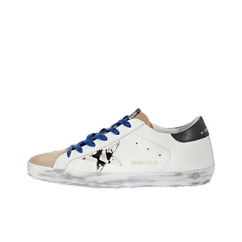 Golden Goose Super Star Stylish Skateboarding Shoes Women's White Brown Black Distressed Style