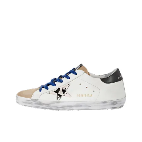 Golden Goose Super Star Stylish Skateboarding Shoes Women's White Brown Black Distressed Style