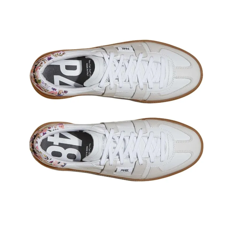 P448 Monza Floral Low-Top Casual Shoes Women's White-2