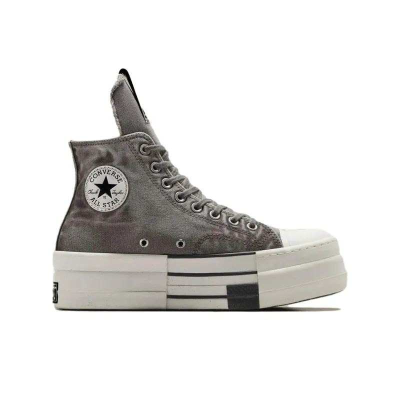 Chuck 70 Rick Owens X Drkshdw Dbl Drkstar Converse High 'Washed Canvas Pack Concrete'-1