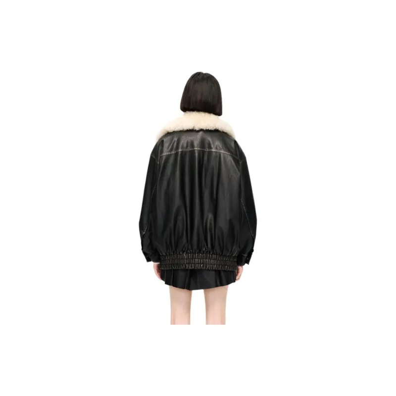 MOCO Leather Jacket Women's Black-0