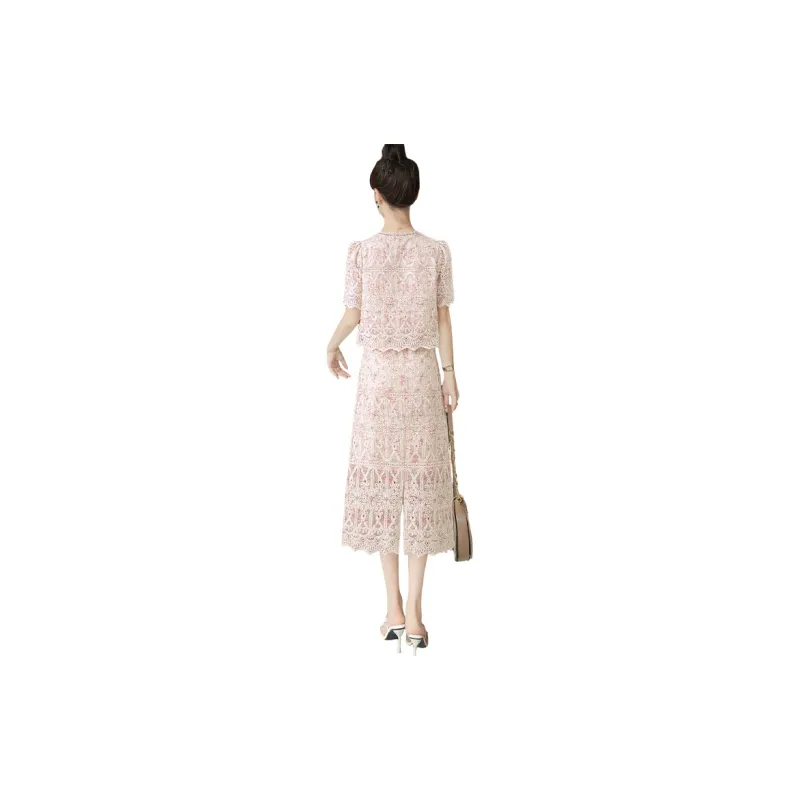 Cypress House Skirt Set Women's Pink With Floral Pattern-0