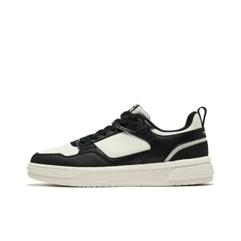Erke Anti Slip Wear Resistant Low Top Skateboard Shoes Men's Microcrystal White/Jet Black