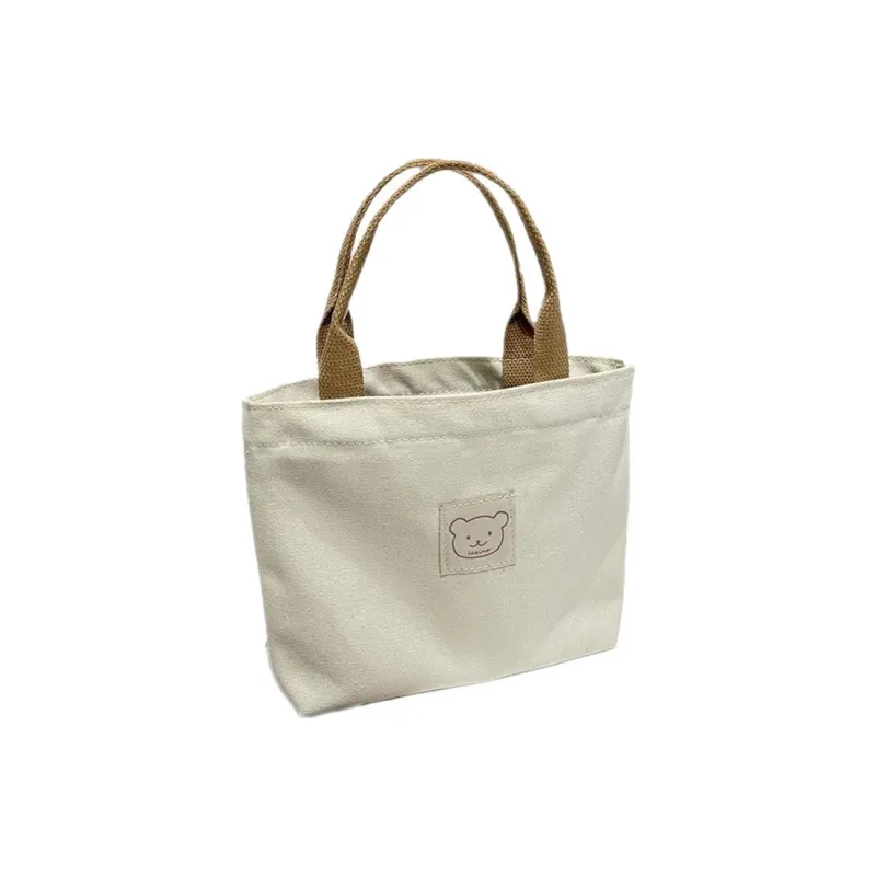 RKM Canvas Canvas Bag Handbags Medium Size Unisex Black White Khaki Light Gray-3