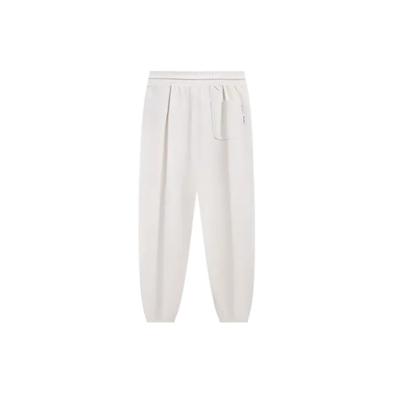 XTEP Knitted Sweatpants Unisex Cotton White-1