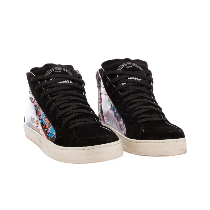 P448 High-Top Skateboard Shoes Women's Black-2