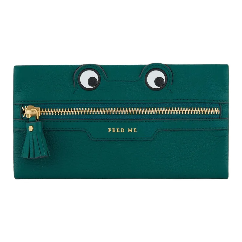 Anya Hindmarch Goatskin Clutch Women's Dark Green-0