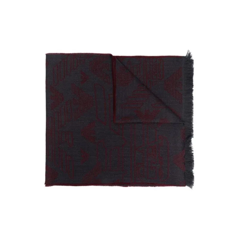 EMPORIO ARMANI Wool Knit Scarves Unisex Black-0