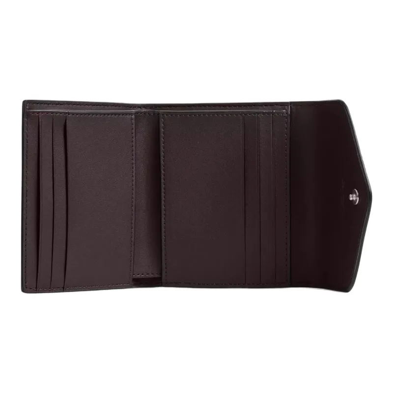 COACH Wyn Polished Pebble Leather Wallet Mini Women's Black Multicolor-1