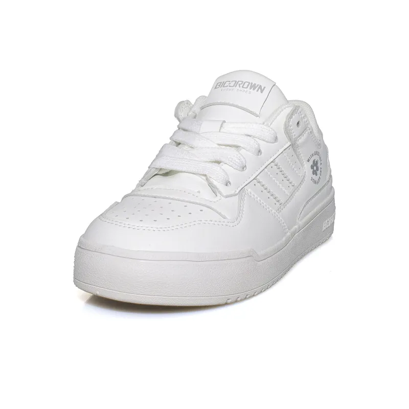 B10CROWN Slip Resistant Cushioning Low Top Skateboard Shoes Women's White-2