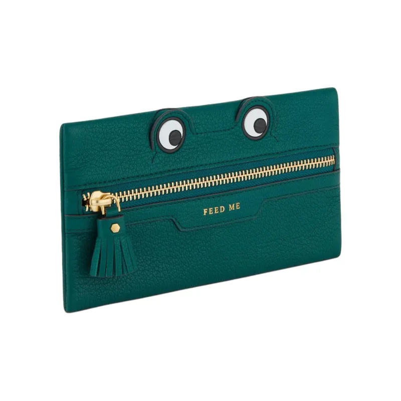 Anya Hindmarch Goatskin Clutch Women's Dark Green-1