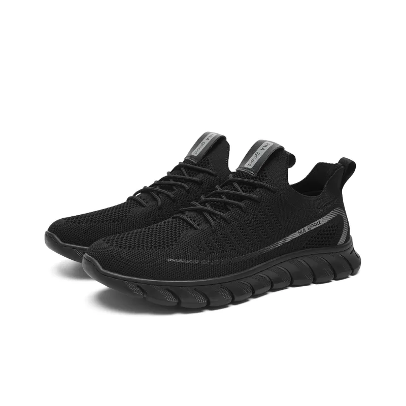 HLA Classic Breathable Height Increasing Wear-Resistant Flyknit Sports Comfortable Casual Shoes Men's-1