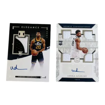 PANINI Udoka Azubuike 20 21 Jazz Rookie RC Signing Little Real Gold Marbles Star Cards Card Pass Sports Cards 2 Pcs