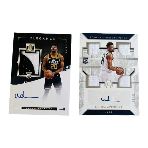 PANINI Udoka Azubuike 20 21 Jazz Rookie RC Signing Little Real Gold Marbles Star Cards Card Pass Sports Cards 2 Pcs