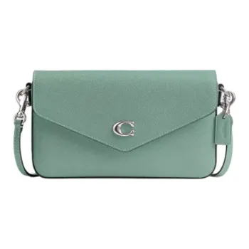 COACH Wyn Cross Grain Leather Shoulder Bag, Crossbody Bag Small Size Women's Green