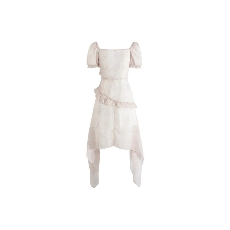 JOSR Short Sleeved Dress Women's Pink Apricot-1