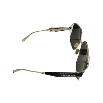 DIOR Metal Irregular Shape Sunglasses Women's Gold