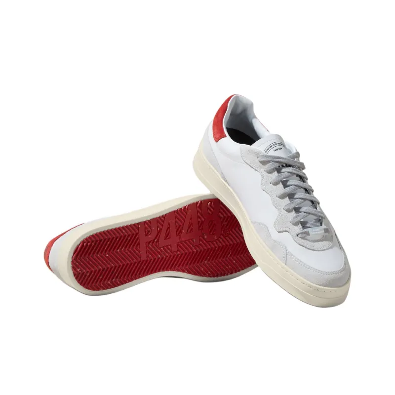 P448 Bali Recycled Low-Top Skateboard Shoes Men's White-3