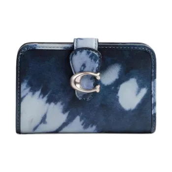 COACH Tabby Smooth Leather Wallet Medium Size Women's Midnight Marine Blue
