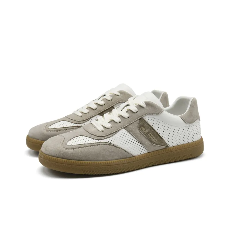 HLA German Army Trainers Vintage Classic Patchwork Breathable Perforated Casual Shoes Skateboard Shoes Men's-8