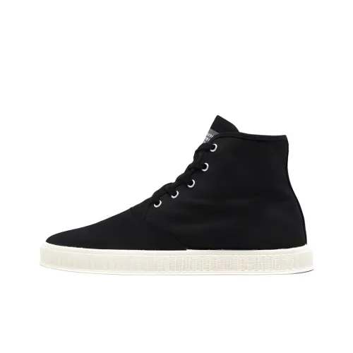 Maison Margiela Replica Anti Slip Wear Resistant High Top Canvas Shoes Men's Black