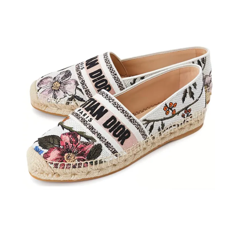 DIOR Granville Espadrilles Women's White Floral-2