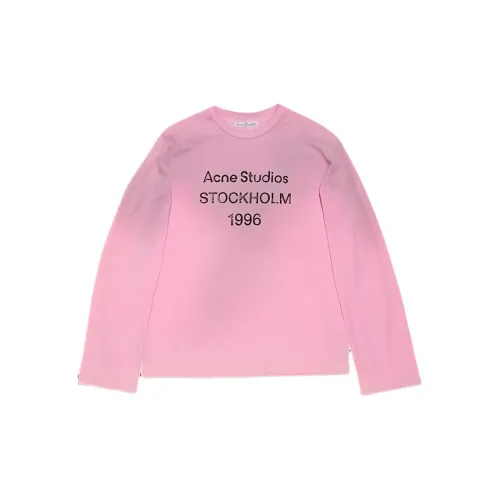 Acne Studios T-Shirts Unisex Cotton Candy Pink