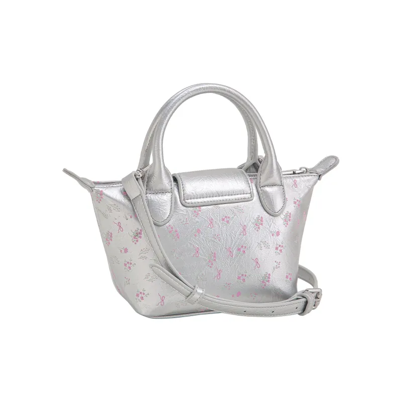 AILUXI Synthetic Leather Handbag Shoulder Bag Crossbody Bag Regular Women's Crystal Pink Silver-2