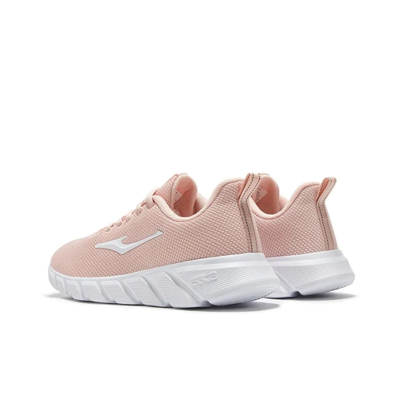 Erke Cushioning, Slip Resistant, And Abrasion Resistant Low Top Running Shoes Women's White Pink-4
