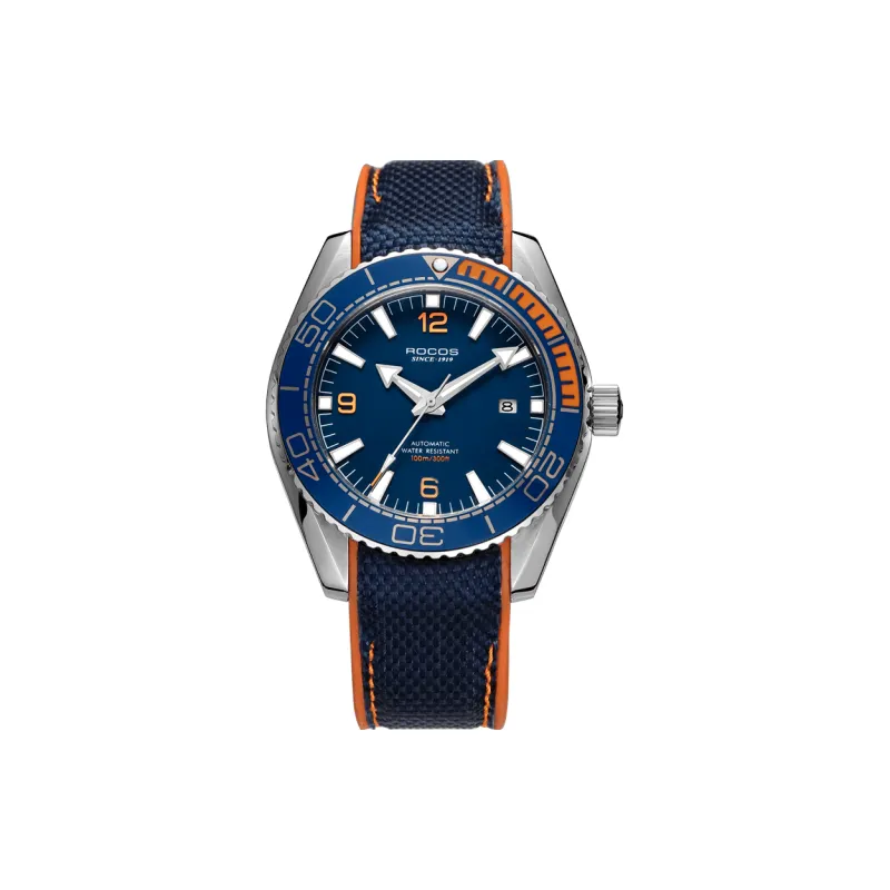 ROCOS Wind Style Collection Automatic Mechanical Movement Silicone Strap Watch Men's Watches Silver Dial-12