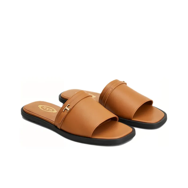 TOD'S Slide Slippers Women's Brown-2